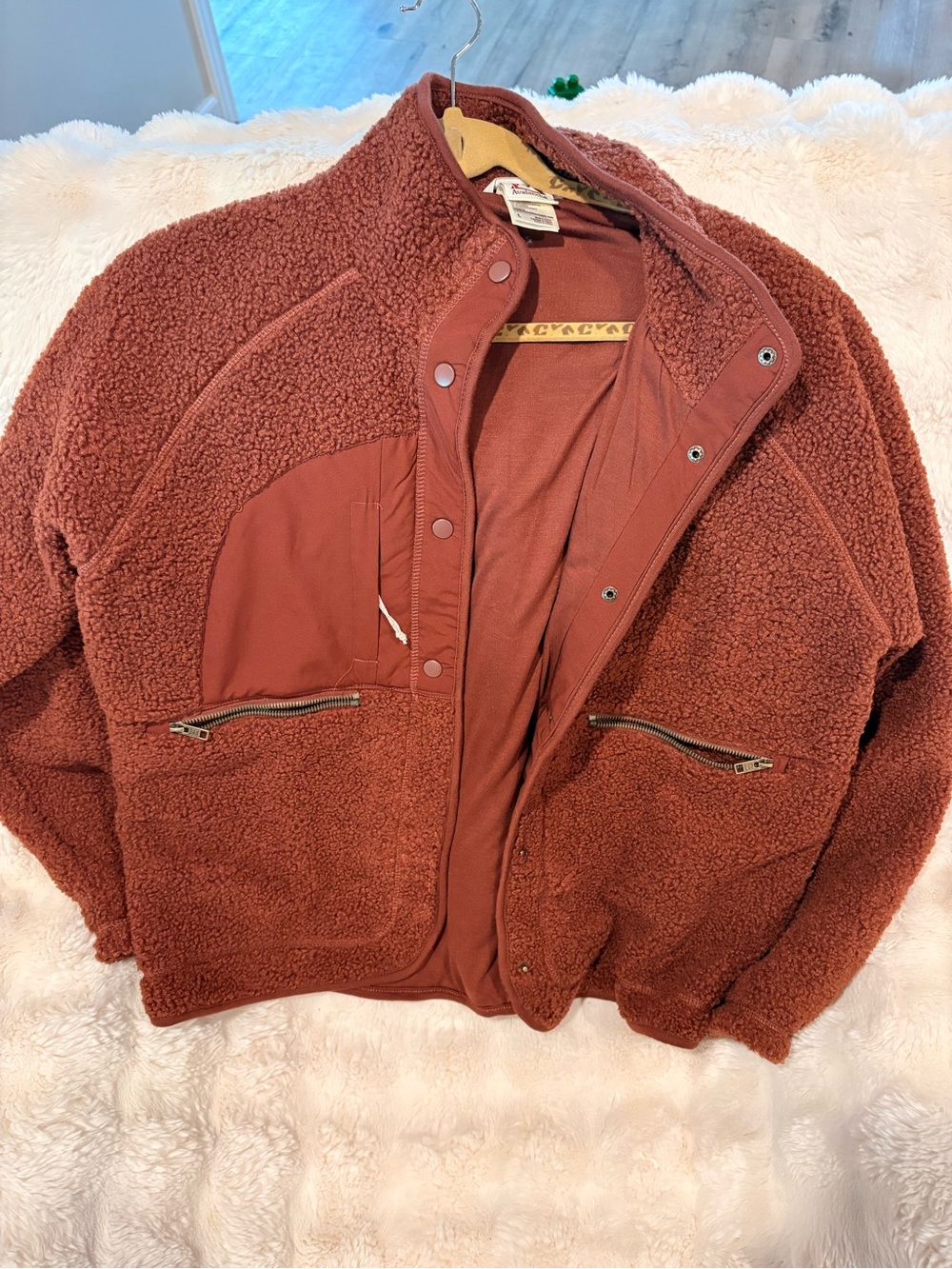 Avalanche Sherpa Jacket in Rust Brown